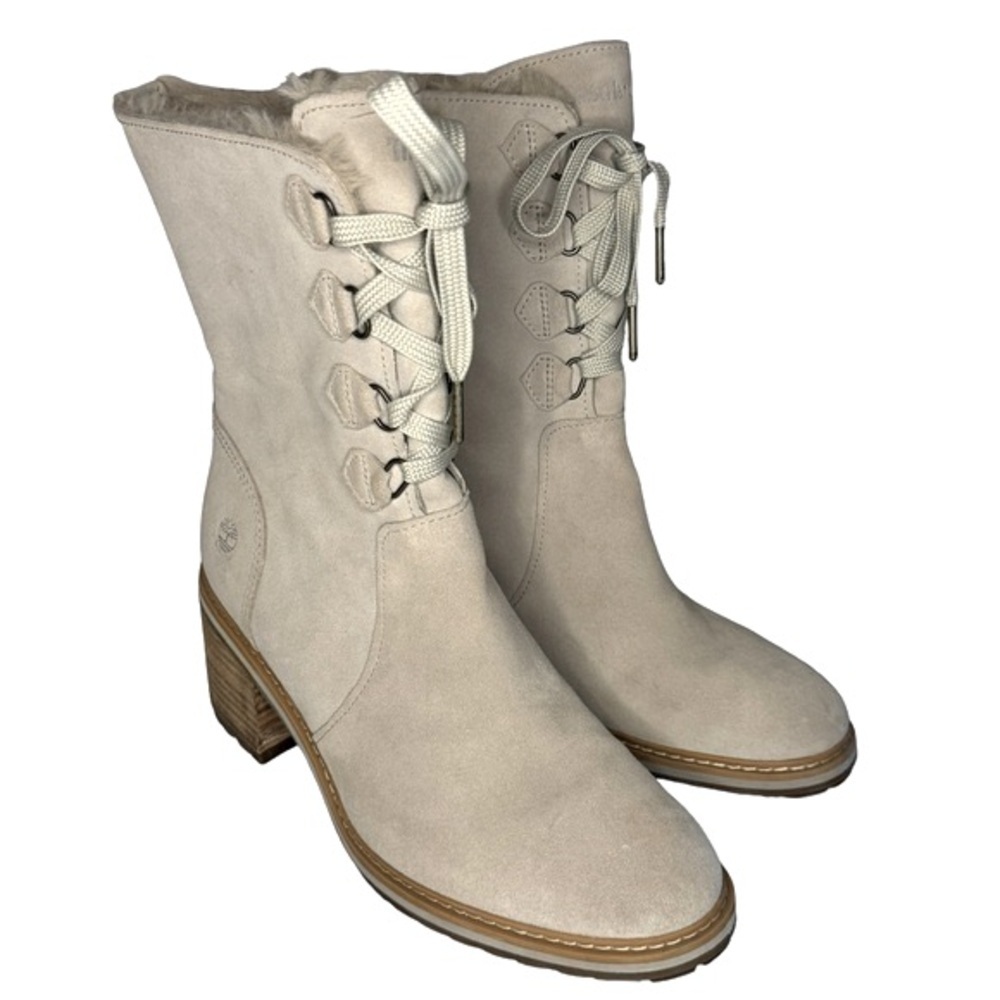 Timberland Taupe Sienna High Waterproof Mid Boots Womens Shoes size 10 EUC